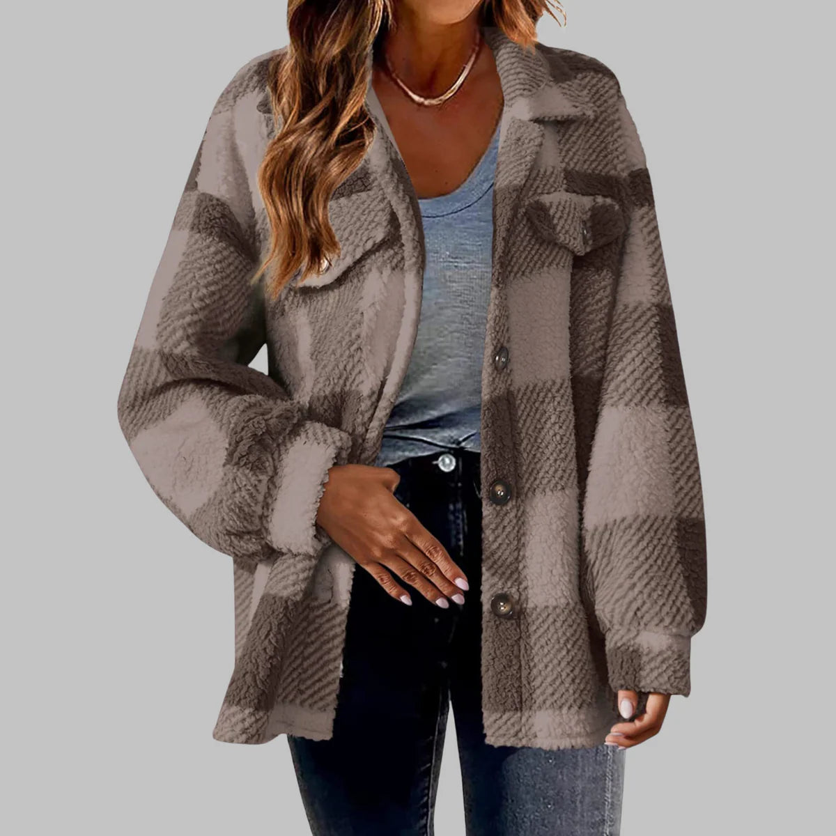 Talbot™  | Casual Plaid Button Down Long Sleeve Jacket