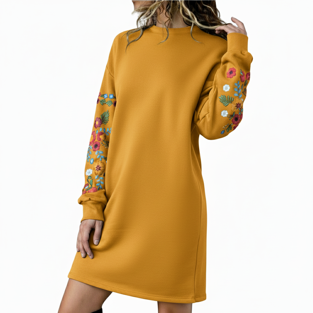 Talbot™ | Robe sweat-shirt brodée de fleurs