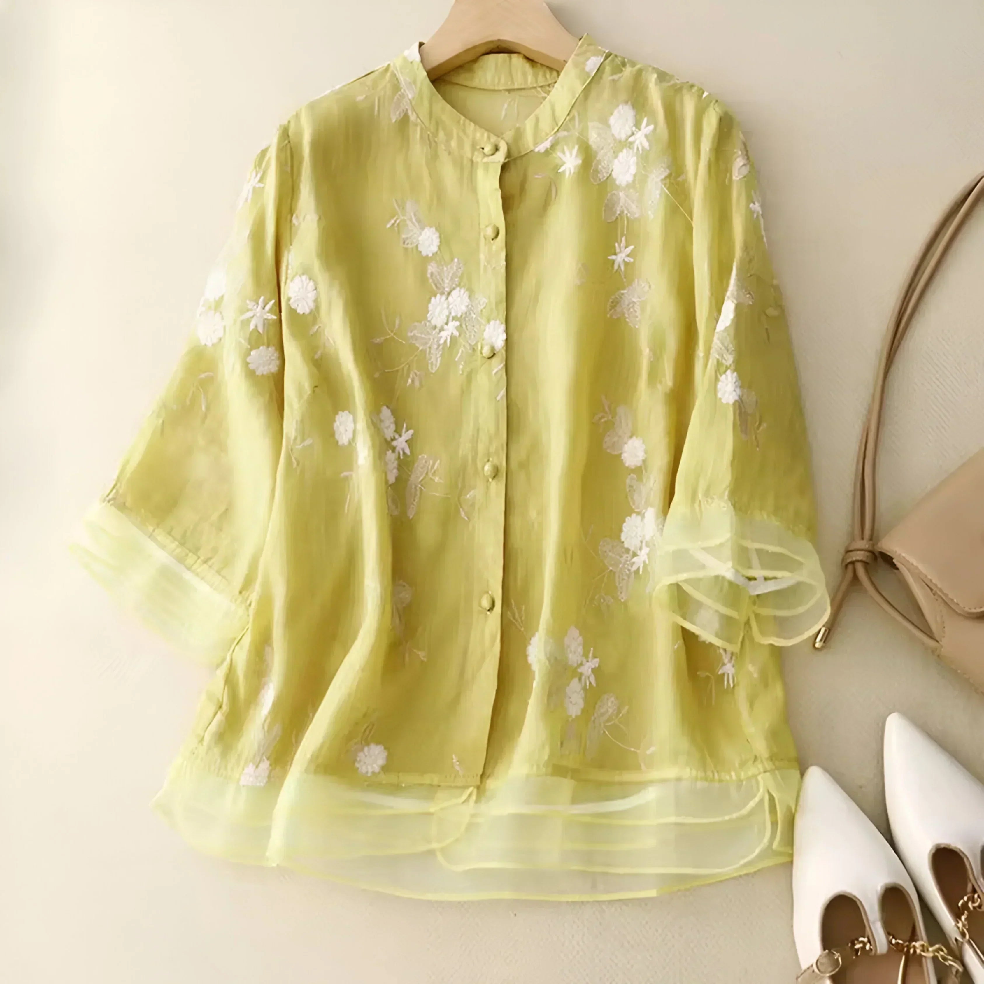 LUCILLE™ - FLORAL BUTTON-UP BLOUSE