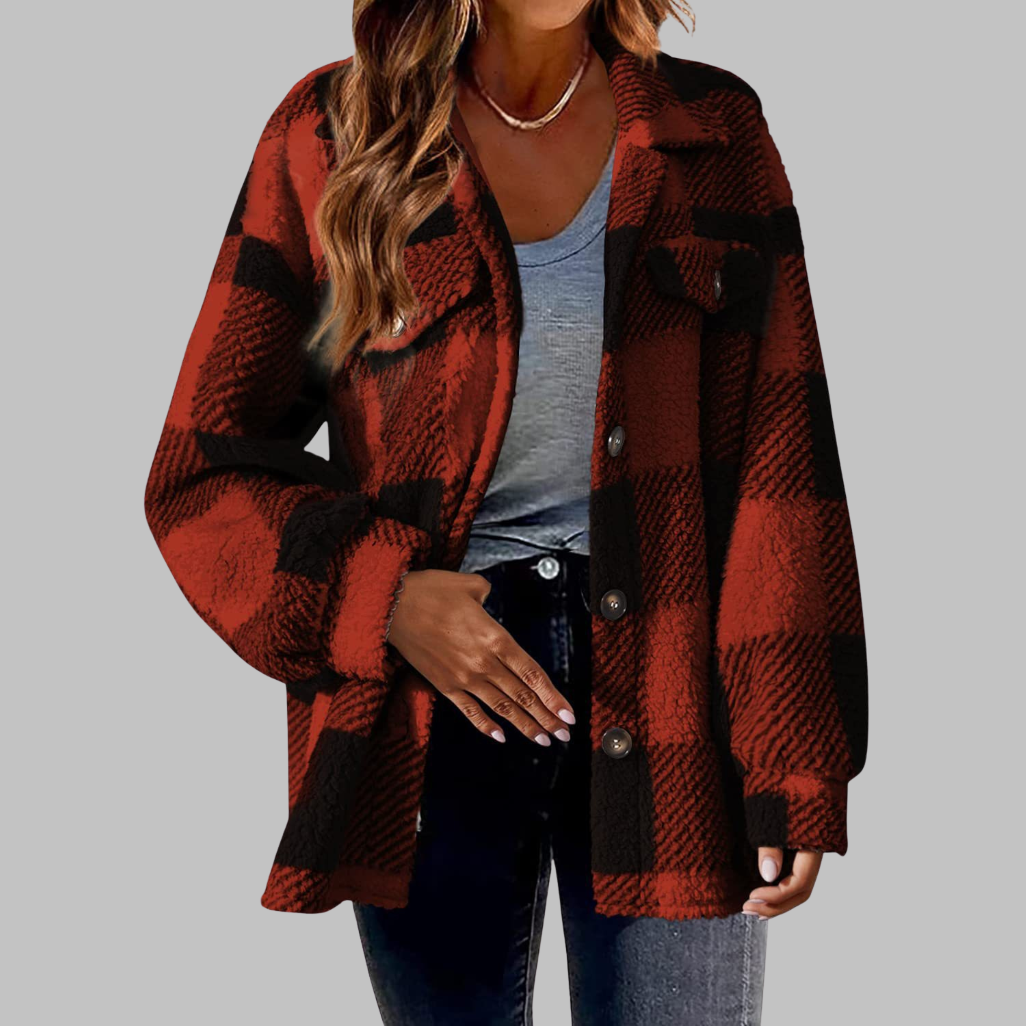 Talbot™  | Casual Plaid Button Down Long Sleeve Jacket