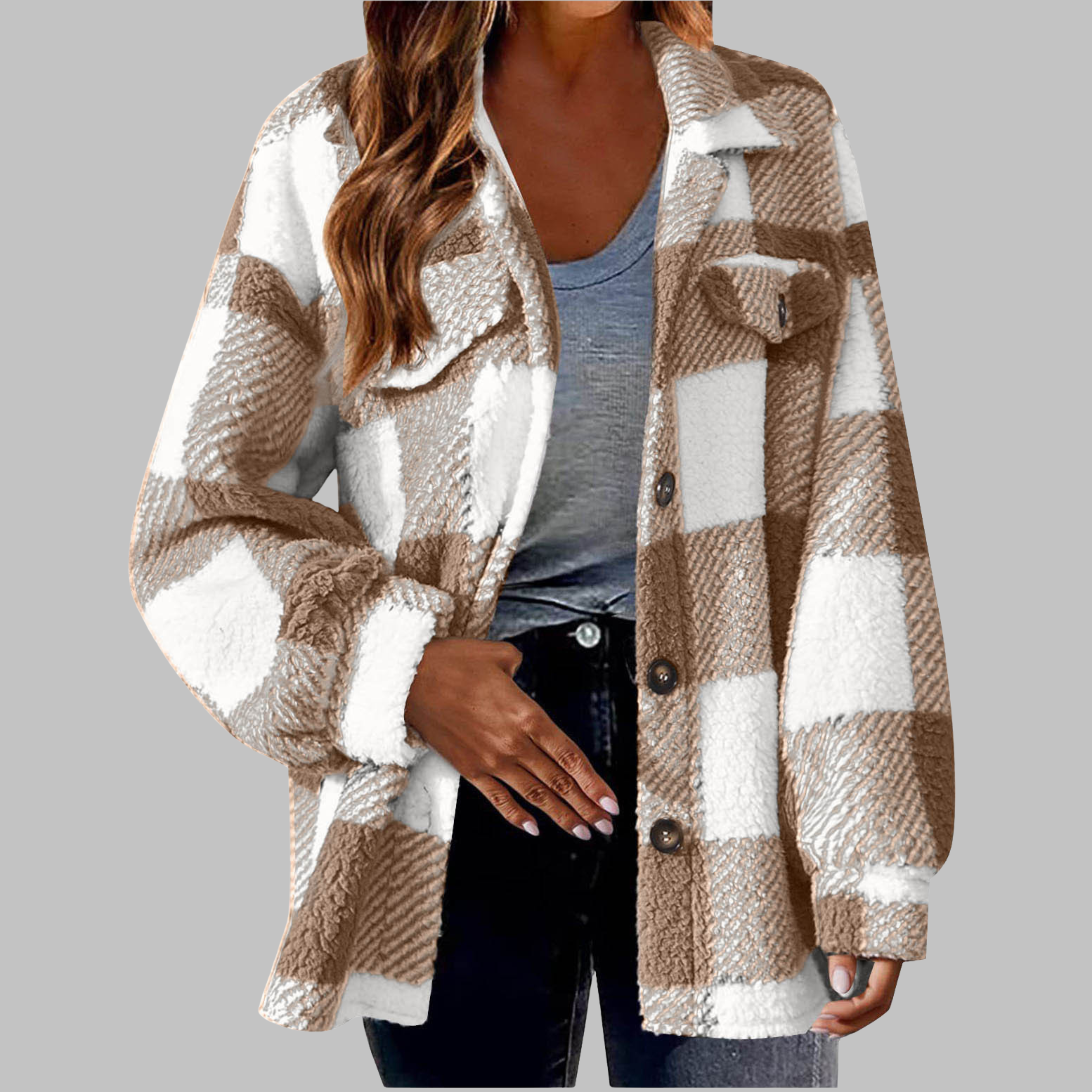 Talbot™  | Casual Plaid Button Down Long Sleeve Jacket