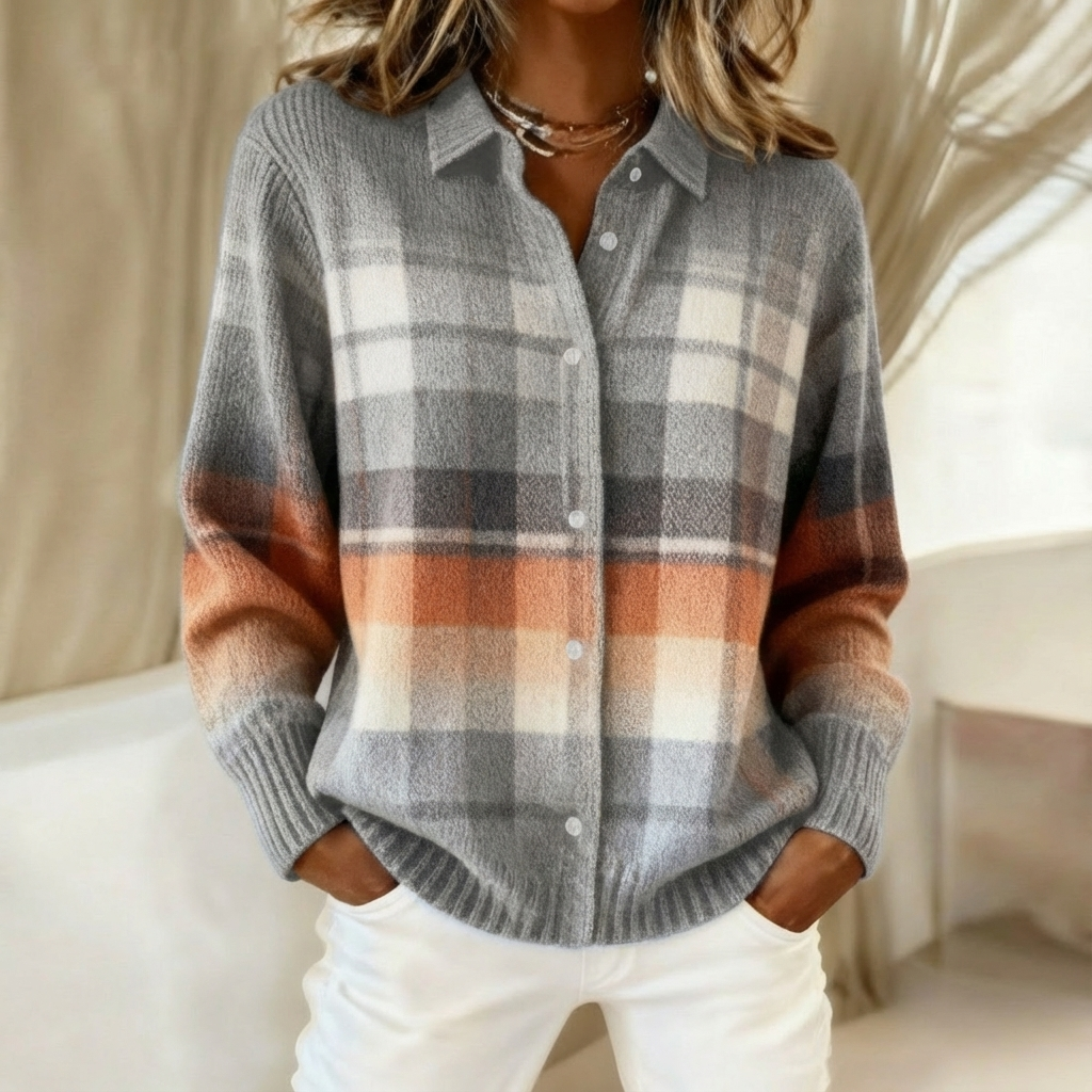 Talbot™ | Ombré Plaid Shirt Cardigan