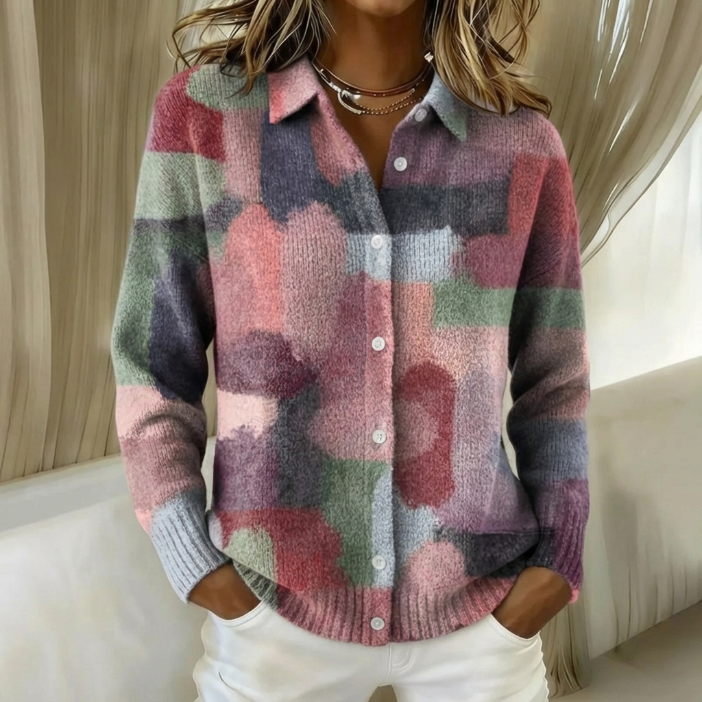 Talbot™ | Abstract Colorblock Shirt Cardigan