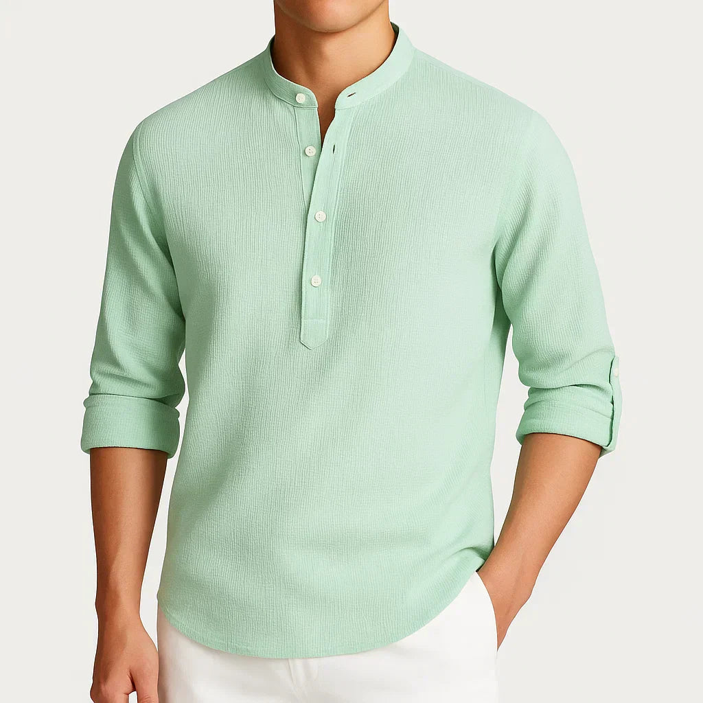 Günter™ - COTTON SHIRT WITH STAND COLLAR