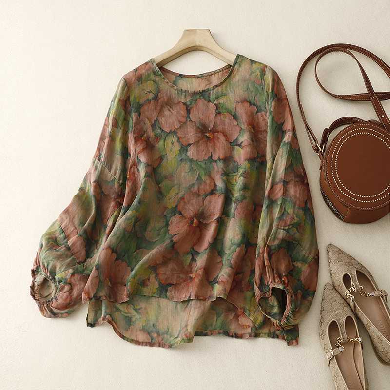 AERIN | LONG SLEEVED LINEN BLOUSE