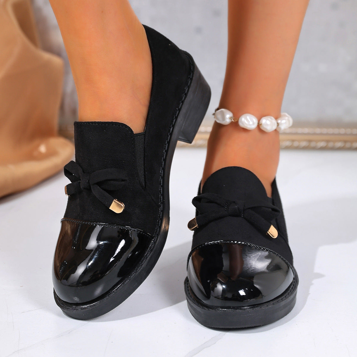 Talbot™ | Velvet Bow Loafers