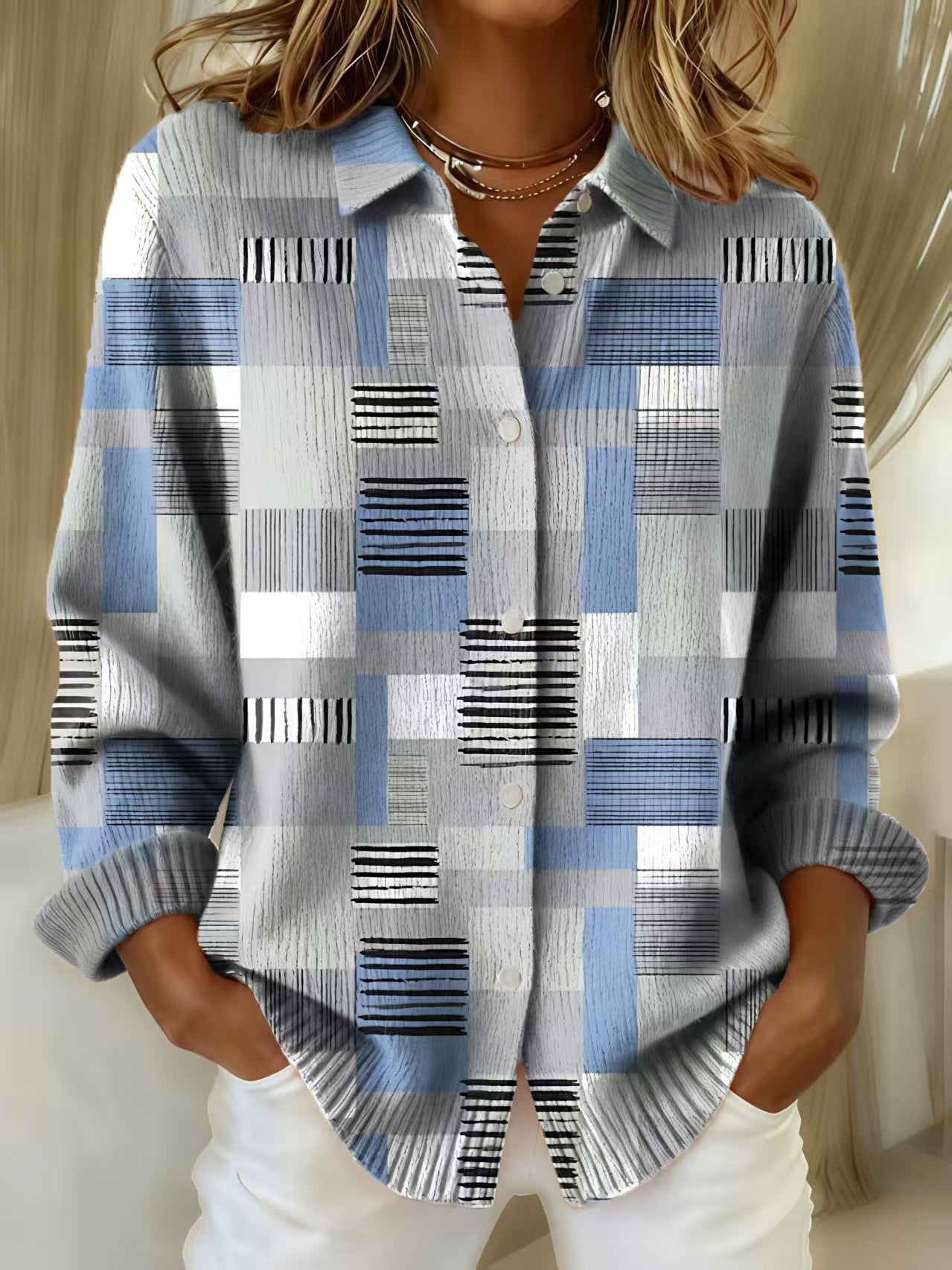 Talbot™ | Abstract Stripe Shirt Cardigan