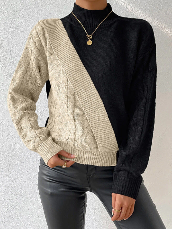 Talbot™ | Pull en maille torsadée contrastée