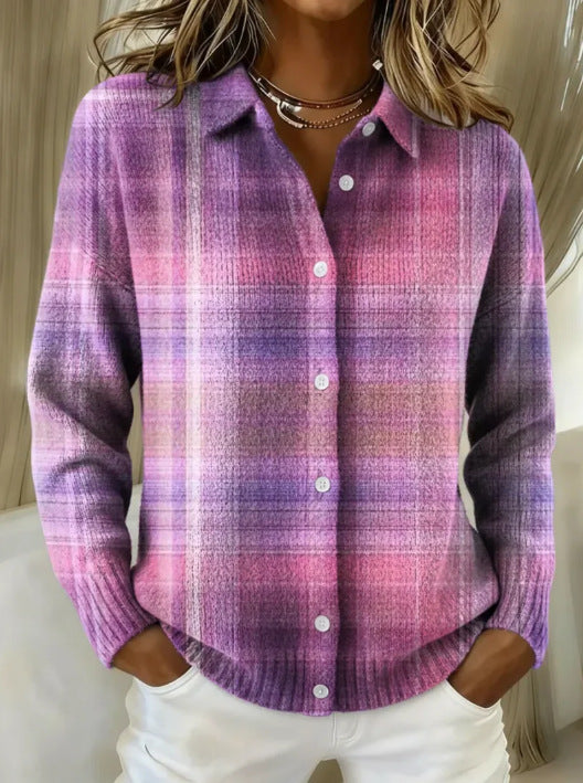 Talbot™ | Ombré Plaid Shirt Cardigan