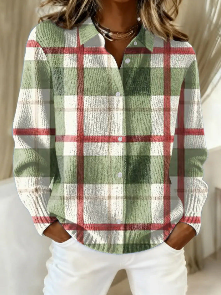 Talbot™ | Sage Plaid Cozy Shirt Cardigan