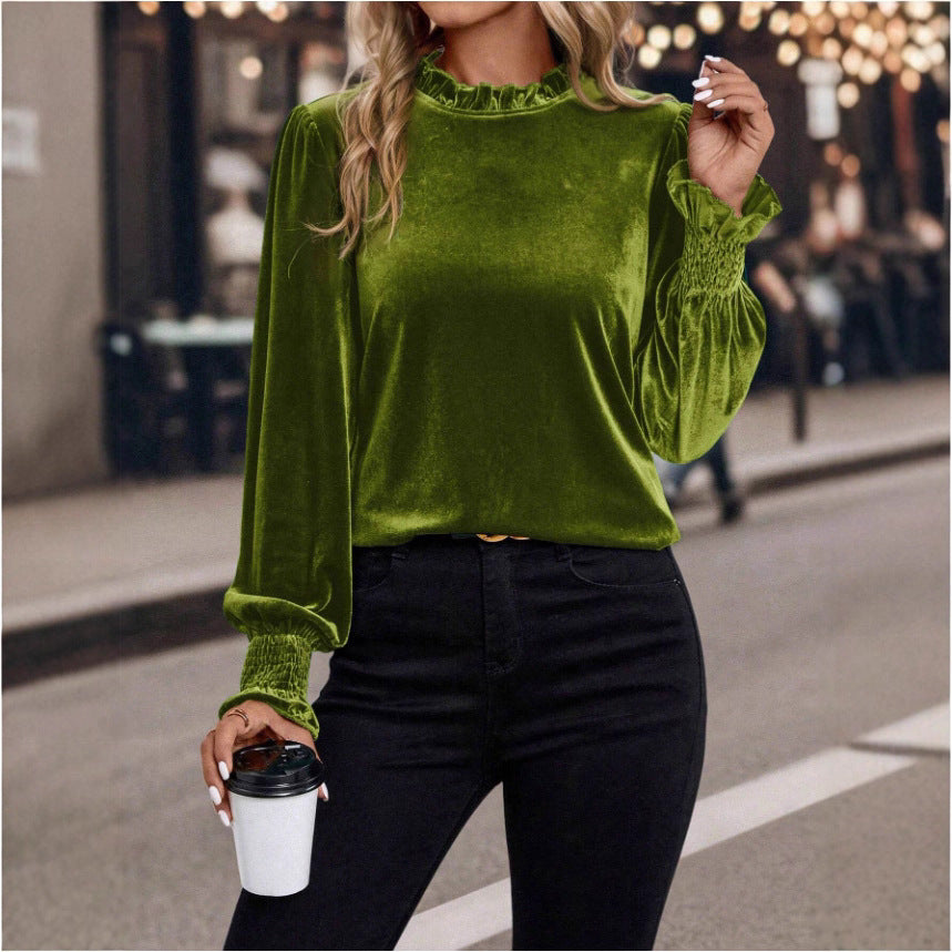 Talbot™ | Velvet Ruffle Blouse