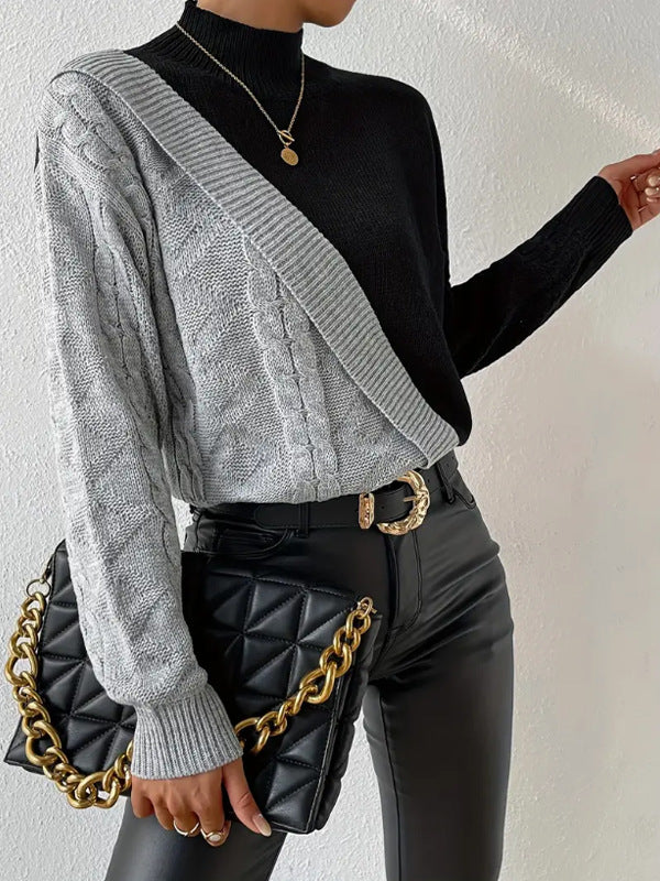 Talbot™ | Pull en maille torsadée contrastée