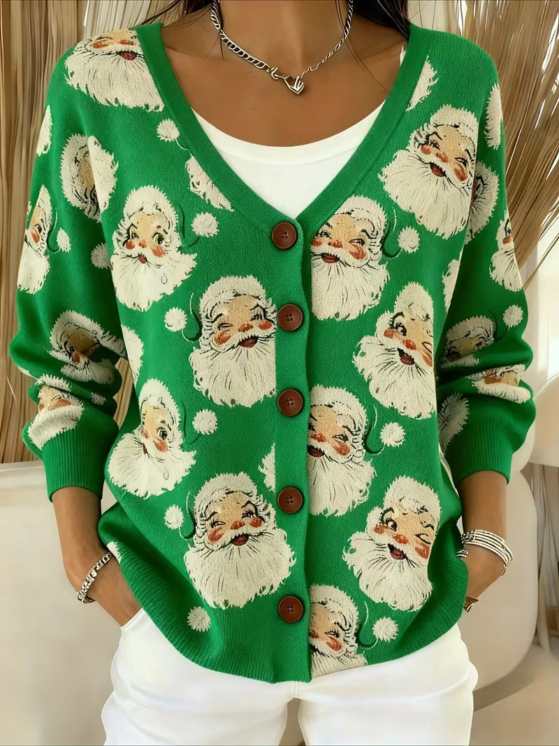 Talbot™ | Jolly Santa Face Cardigan