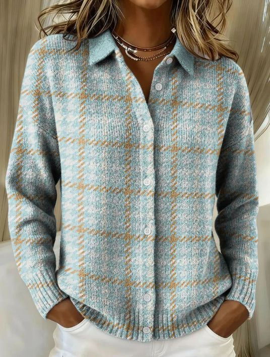 Talbot™ | Pastel Houndstooth Shirt Cardigan
