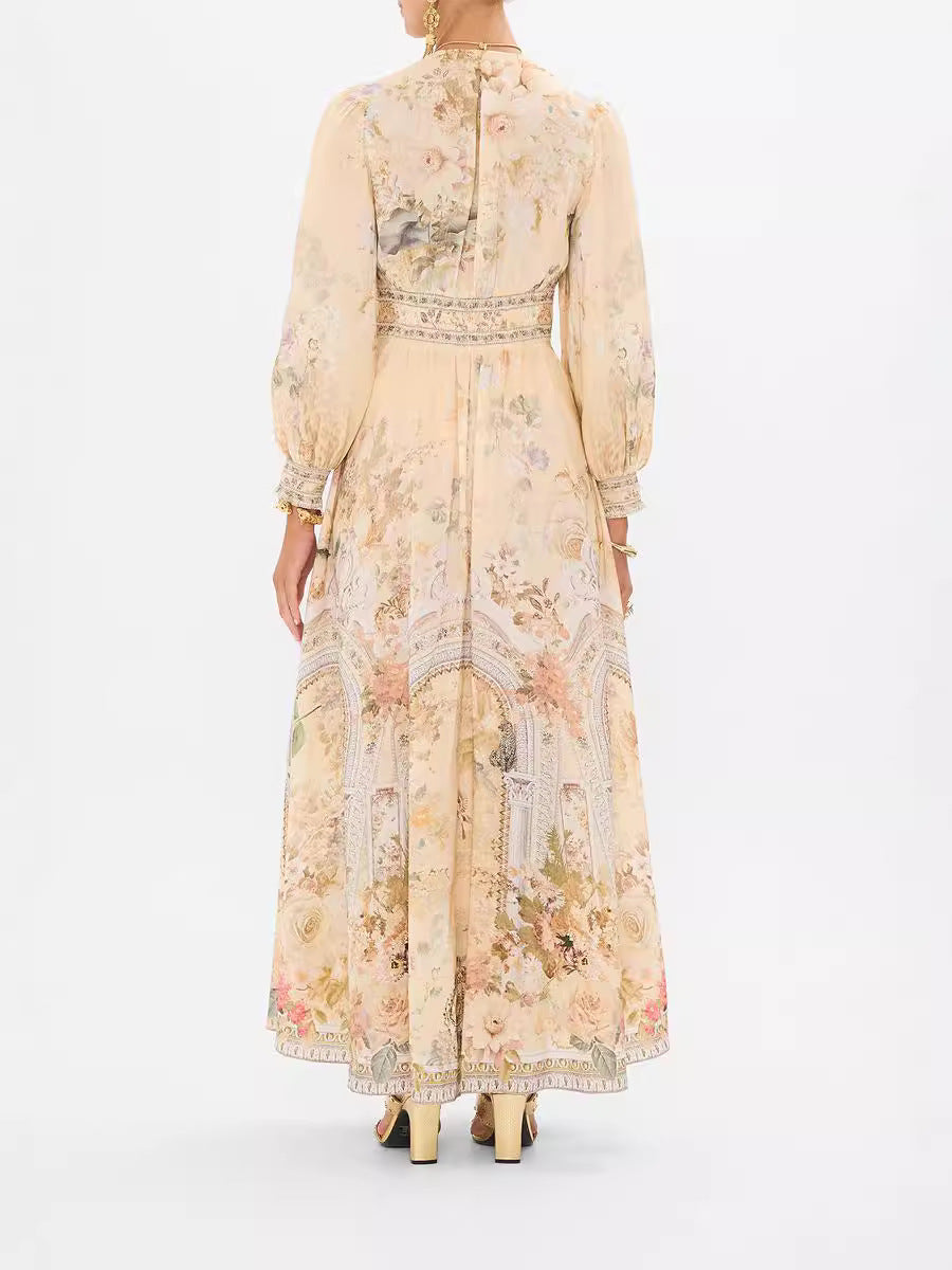 Talbot™ | GoldenBloom Vintage Boho Maxi Dress