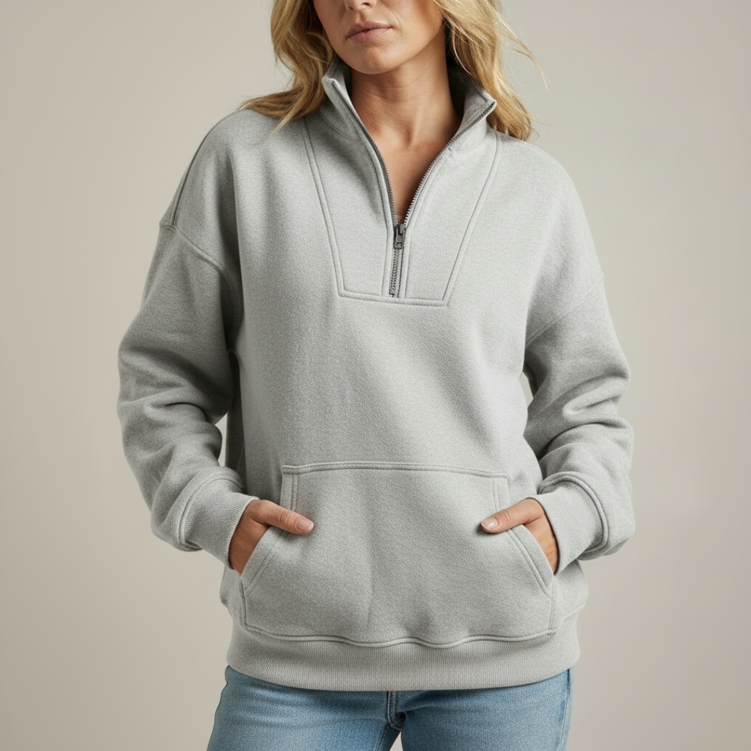 Pull polaire à demi-zip CozyAura