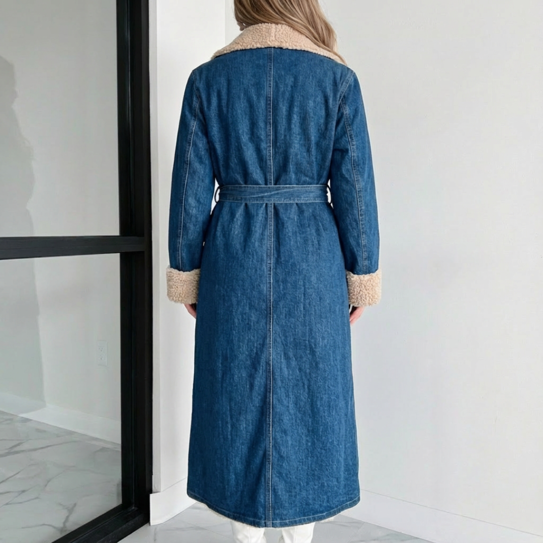Talbot™ Vintage Denim Sherpa Trench Coat