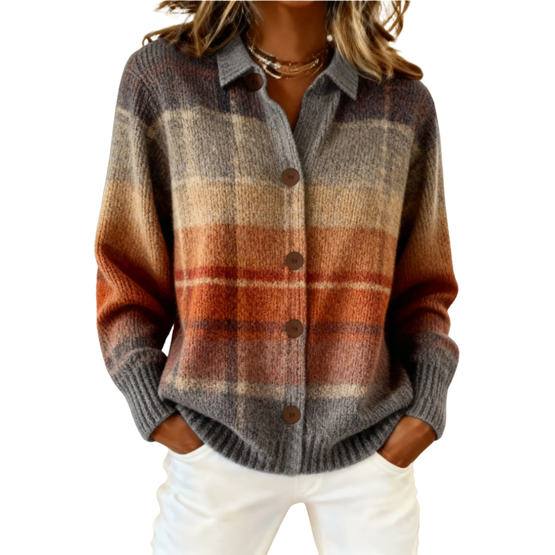 Talbot™ | Autumn Ombré Plaid Cardigan