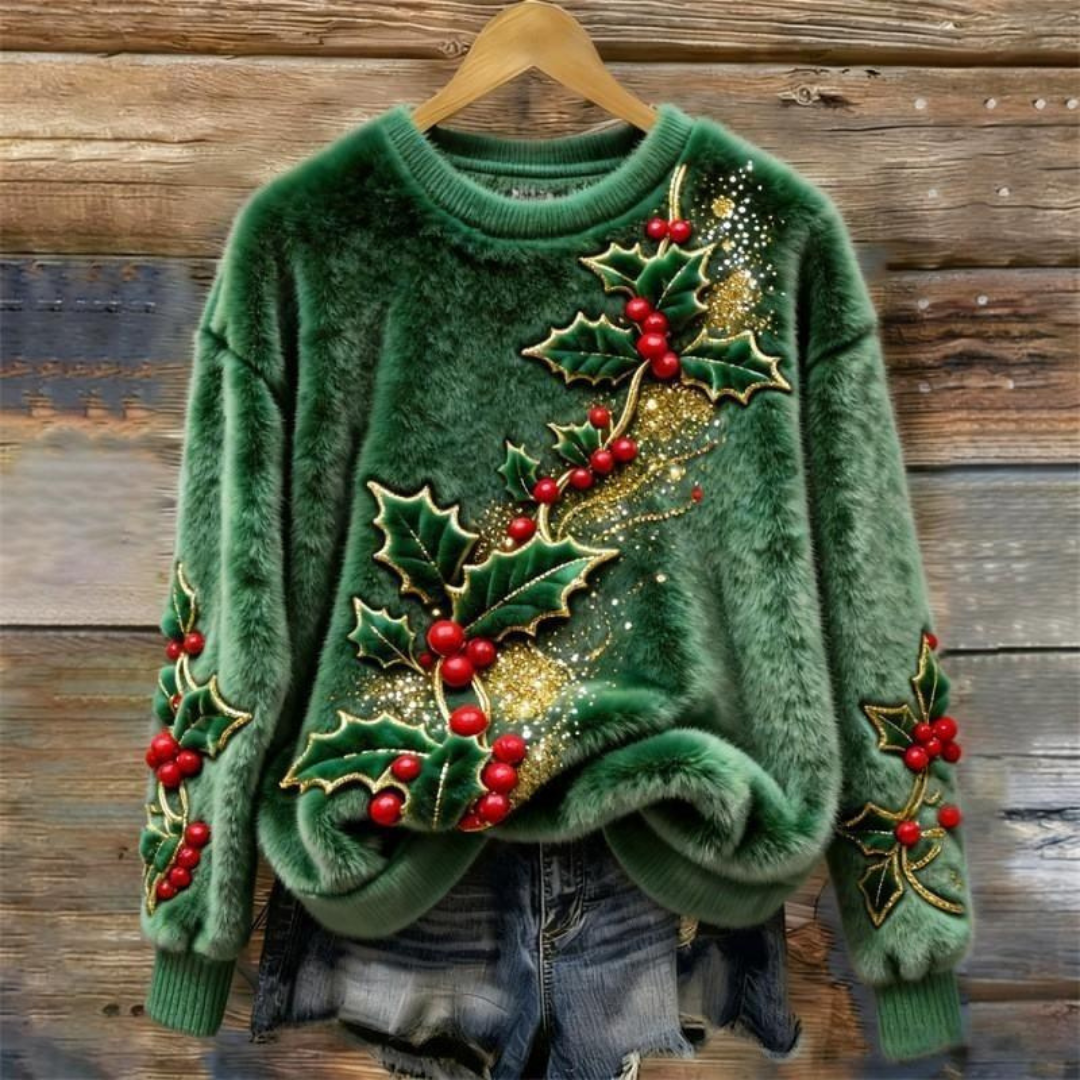 Talbot™ | Holly Berry Luxe Fluffy Sweater