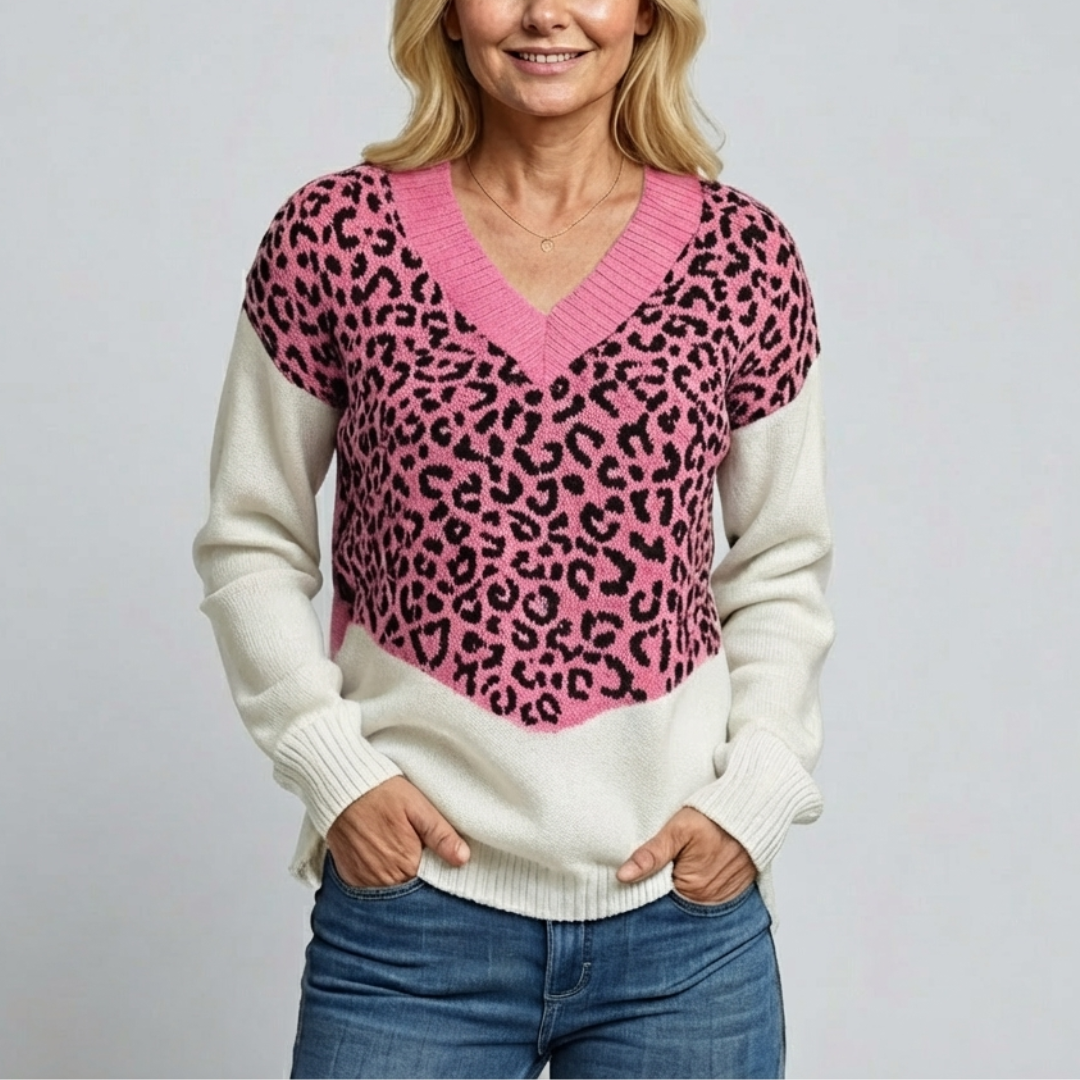 Talbot™ Leopard V-Neck Sweater