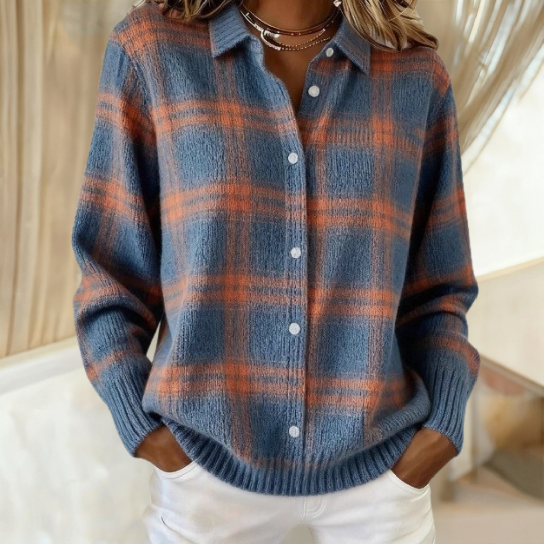 Talbot™ | Plaid Fuzzy Shirt Cardigan
