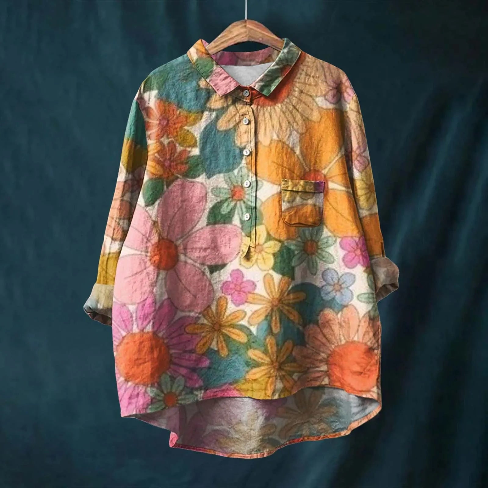 Talbot™ | Printed Linen Blouse