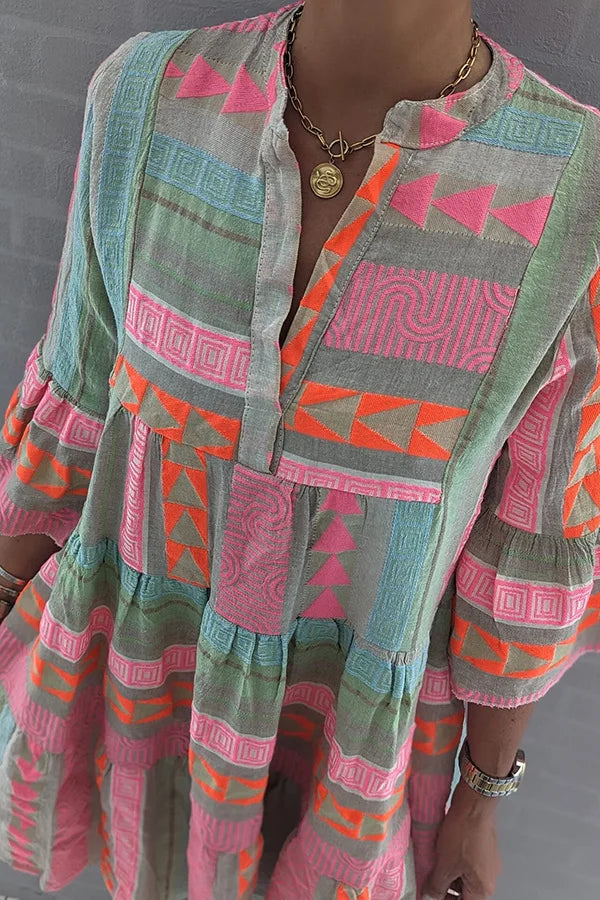 ANDREA | ROBE ÉLÉGANTE À MANCHES ÉVASÉES