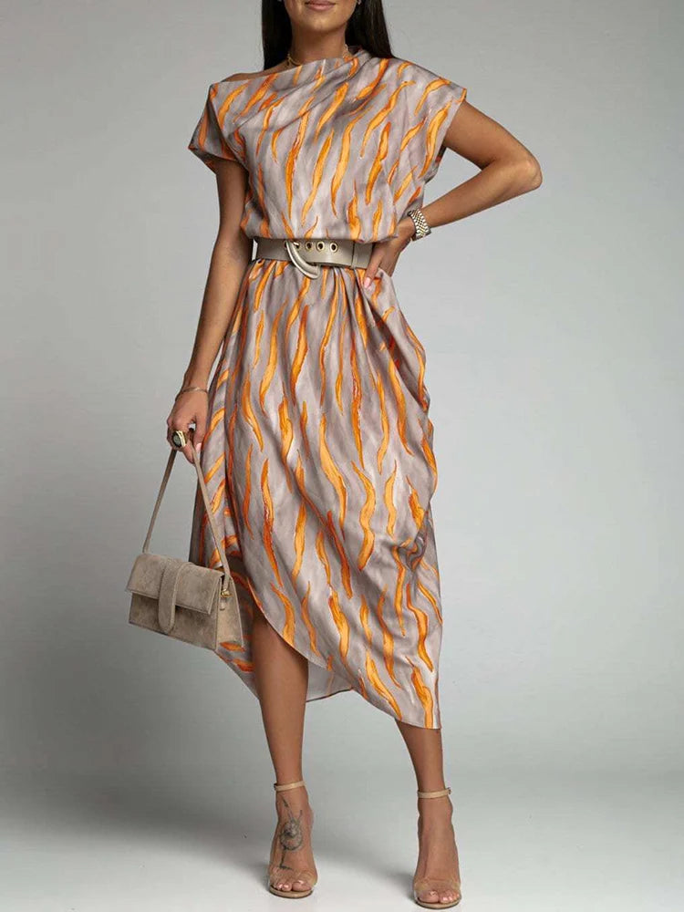 CHARMIE | ROBE ASYMÉTRIQUE EN SATIN