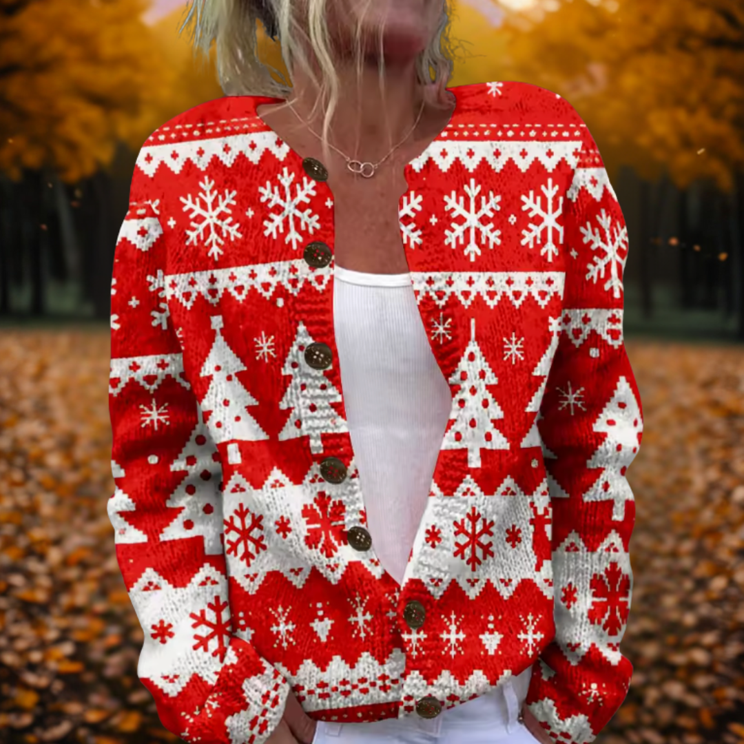Talbot™ Classic Red Snowflake Cardigan