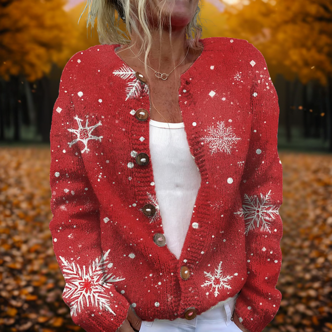 Talbot™ | Classic Red Snowflake Cardigan