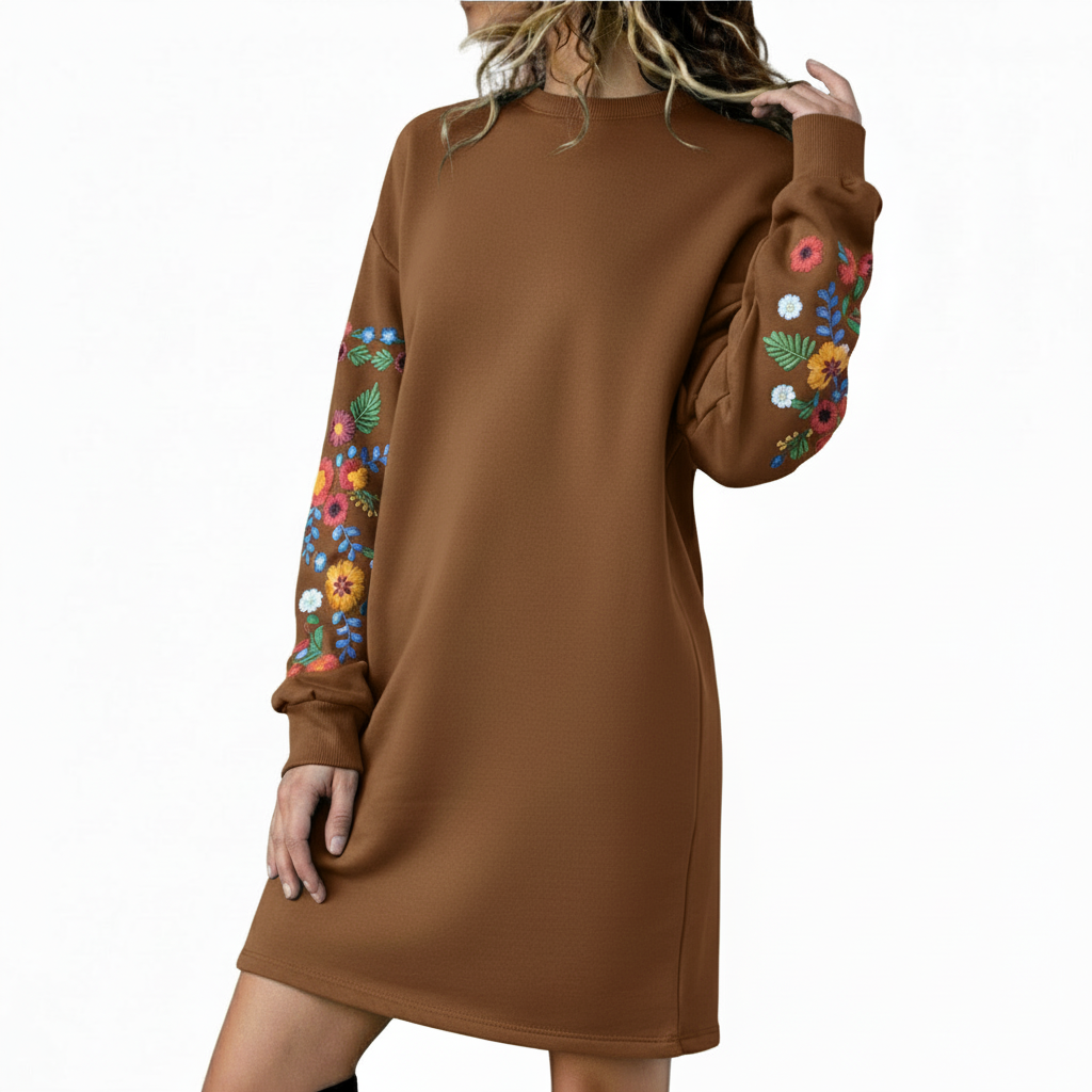 Talbot™ | Robe sweat-shirt brodée de fleurs